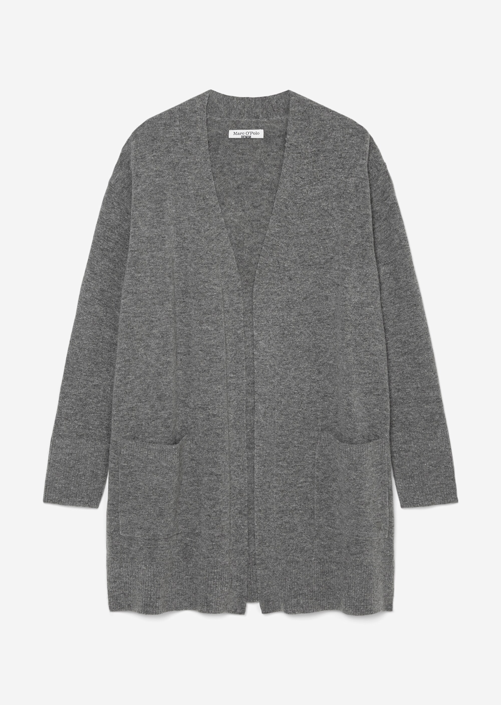Long-Cardigan open front aus softem Schurwolle-Mix