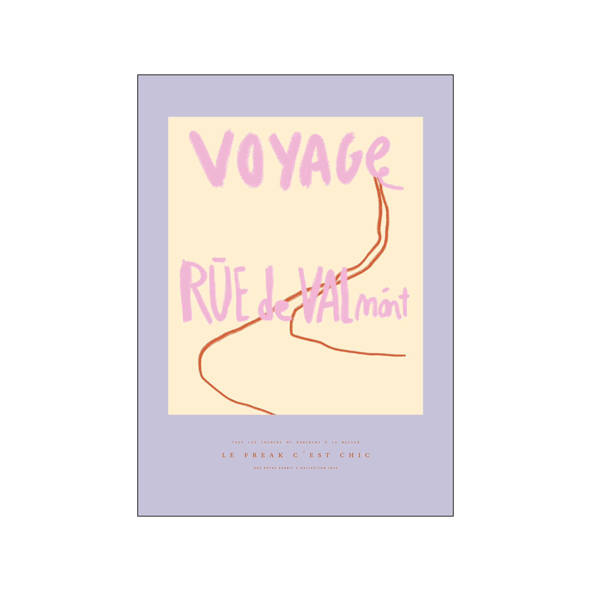 Poster & Frame  Das Rotes Rabbits Voyage plakat