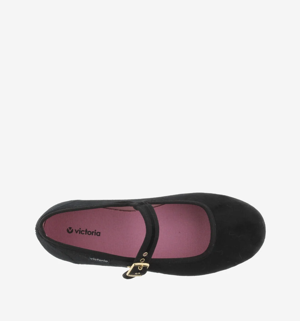 GONG-FU BALLERINE VELOURS Ballerines femme NEGRO