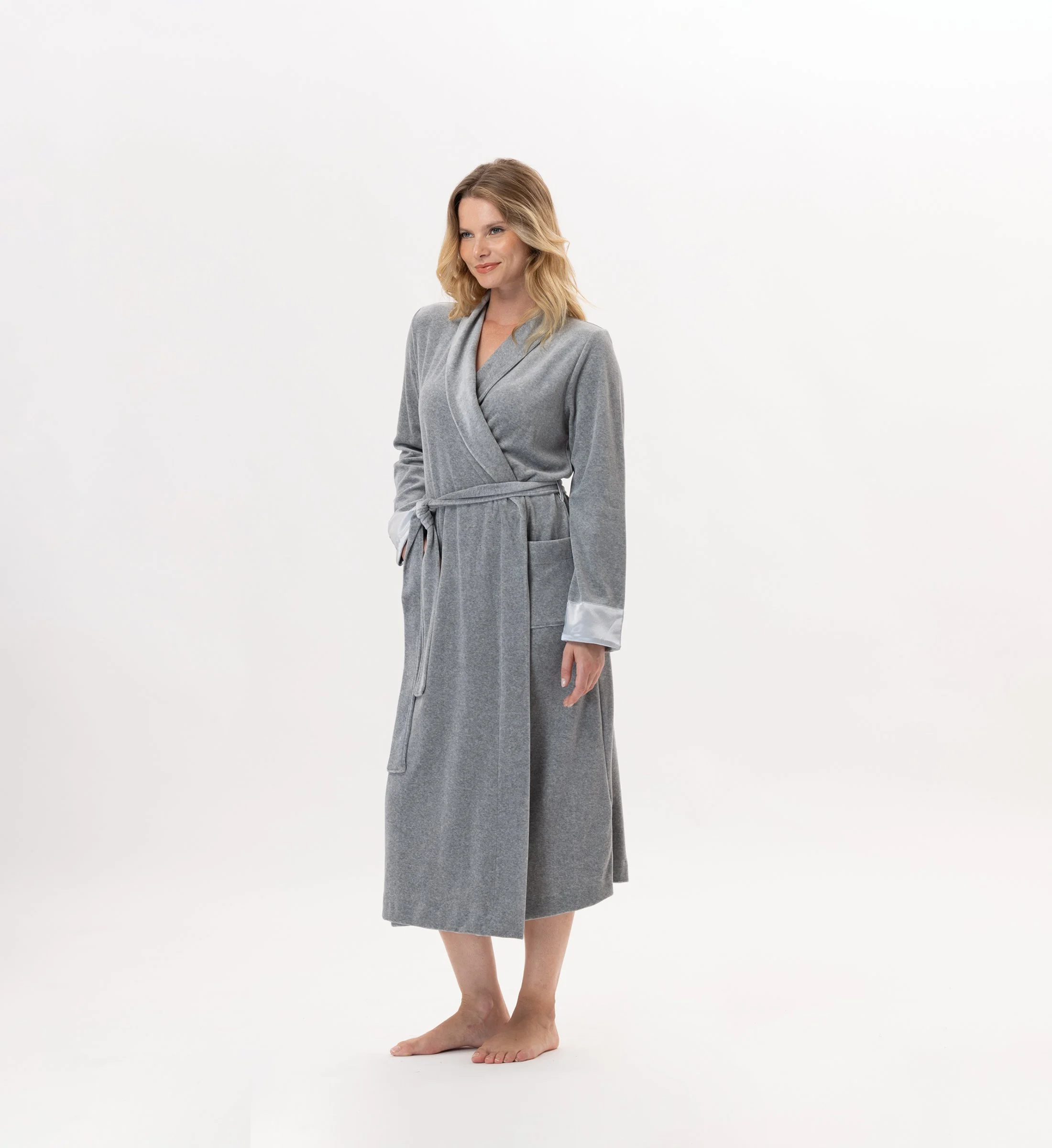 ESSENTIEL 867 - Peignoir en velours | Gris