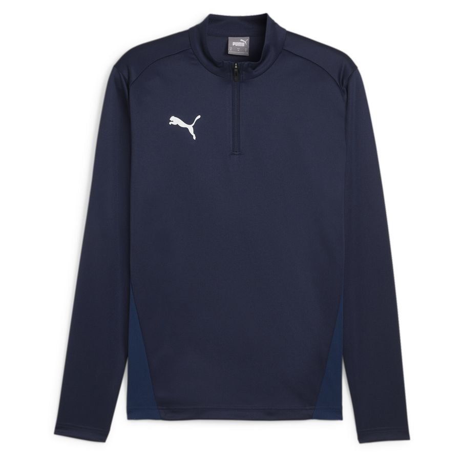 PUMA Maillot d'Entraînement teamGOAL Fermeture Éclair 1/4 - Bleu Marine/Blanc/Persian Blue