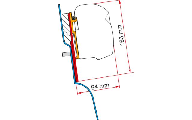 Fiamma Halterungen für Markise F45 Wandmontage