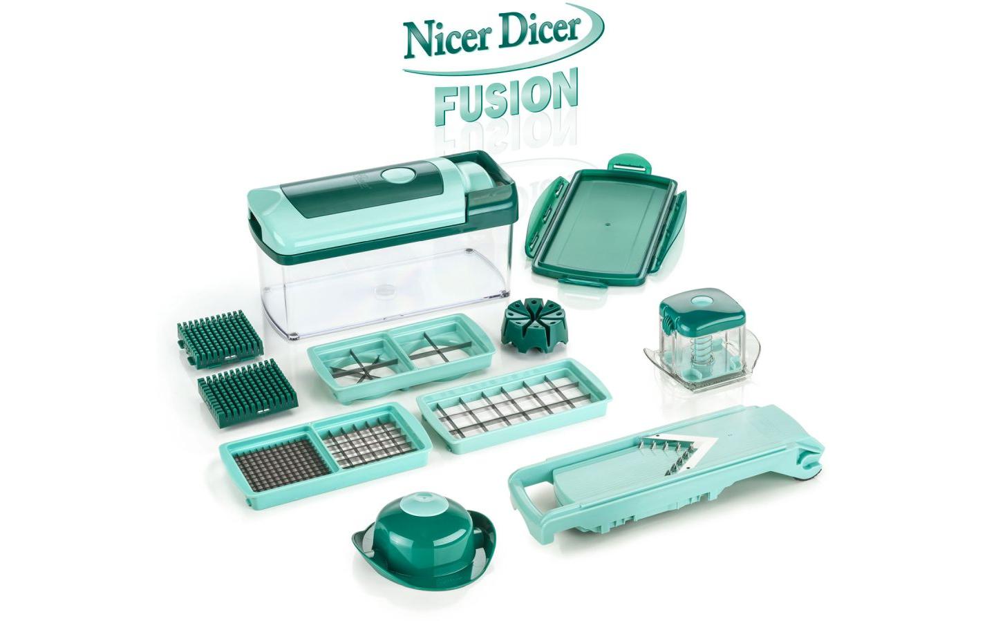 Gemüseschneider Nicer Dicer Fusion + Slicer 13-teilig, GrünGemüse und Salat Zubereitungsset
