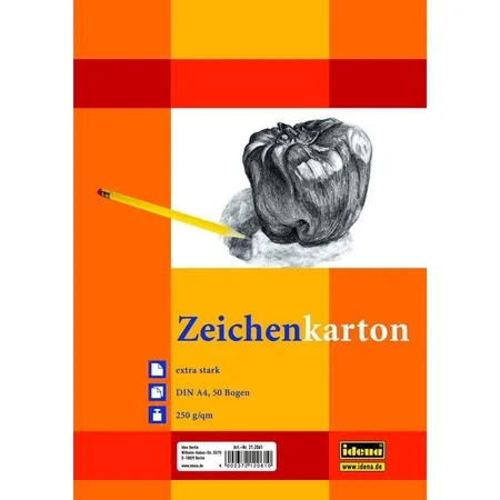 Idena Zeichenkarton A4, 50 Bogen, 250g/qm