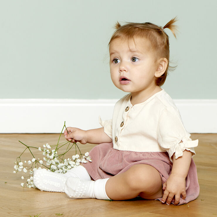 GoBabyGo Skridsikre Strømper Bambus Off white