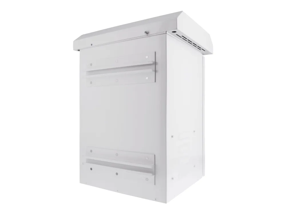 DELTACO - Kabinet - kompakt - låsbar, IP55 - pælmonterbar, vægmonterbar - hvid - 6U
