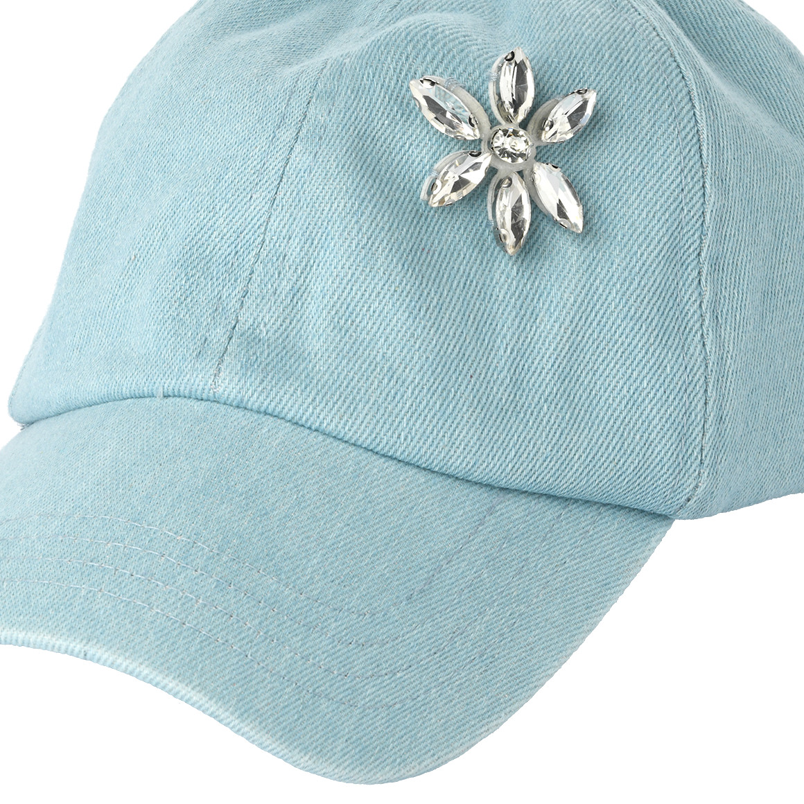 Gina Damen Kappe mit Zierstein-Applikation hellblau