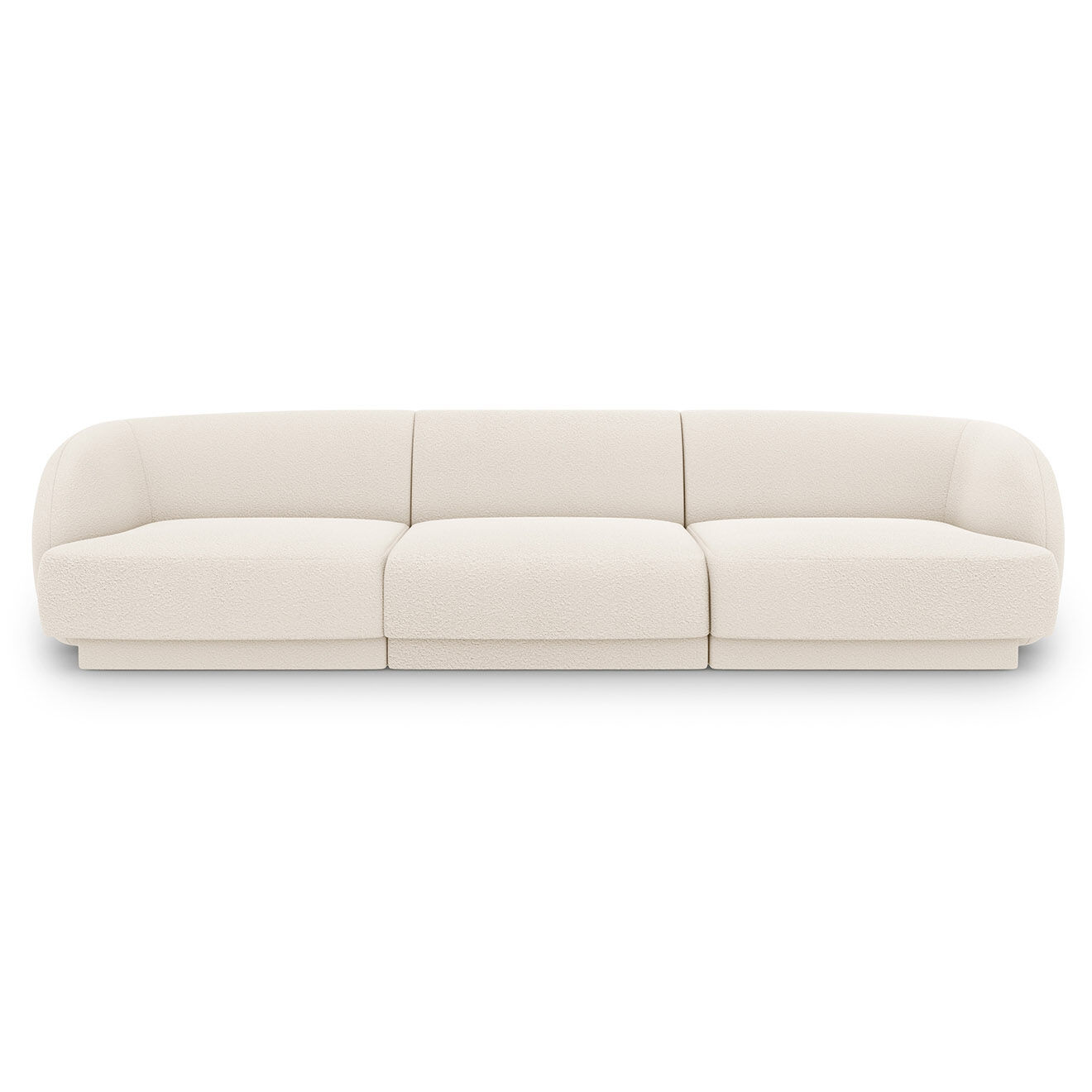 Micadoni Canapé Miley Bouclé 3 Places beige - 259x85x74 cm