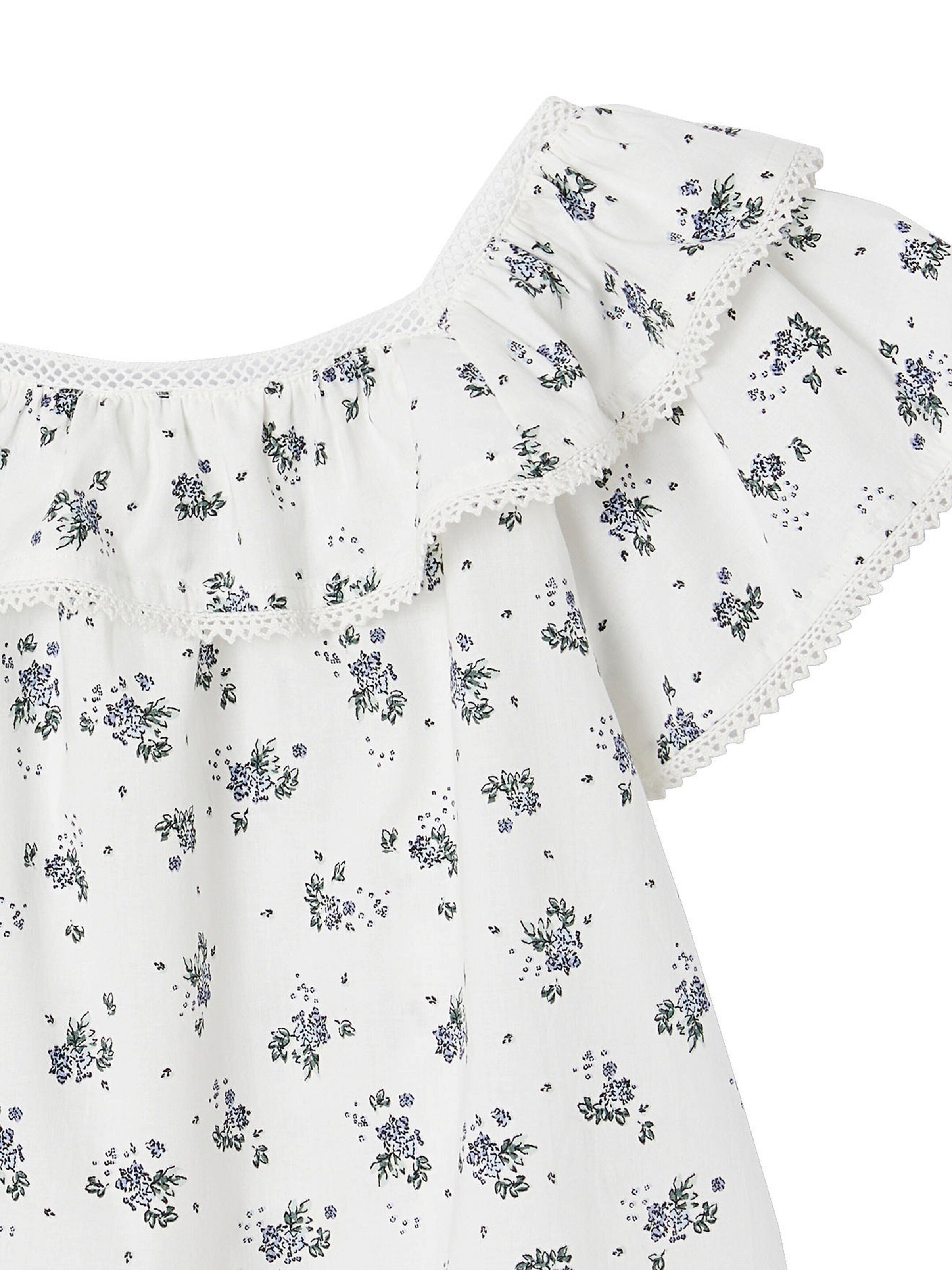 Vertbaudet Mädchen Bluse mit Blumenmuster weiß