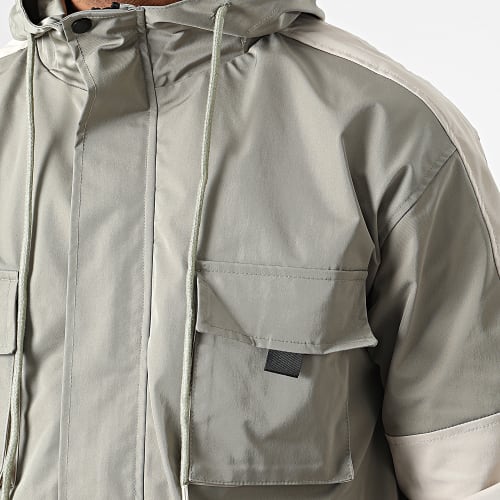 Ensemble Veste Zippée Capuche Et Jogger Pant Vert Kaki Clair