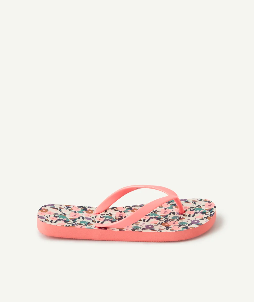 TONGS FILLE ROSE À L'IMPRIMÉ FLEURI