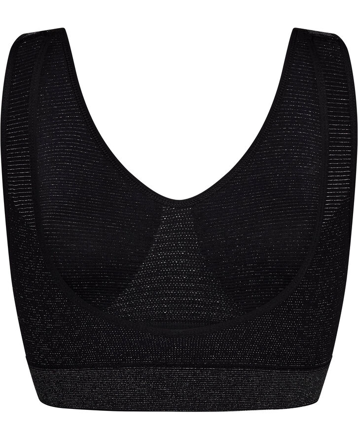 Magasin du Nord Collection Mellanie 2 S - Glitter Bra Top Black glitter
