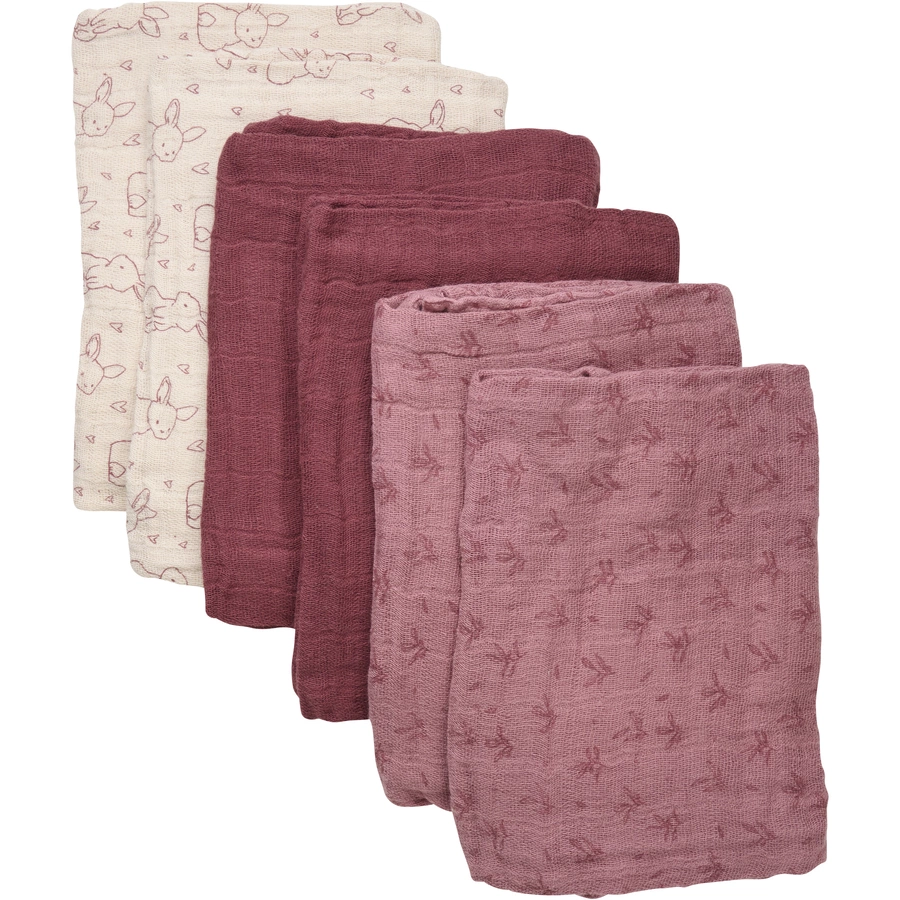 pippi Muslin Tücher 6er Pack Old Rose