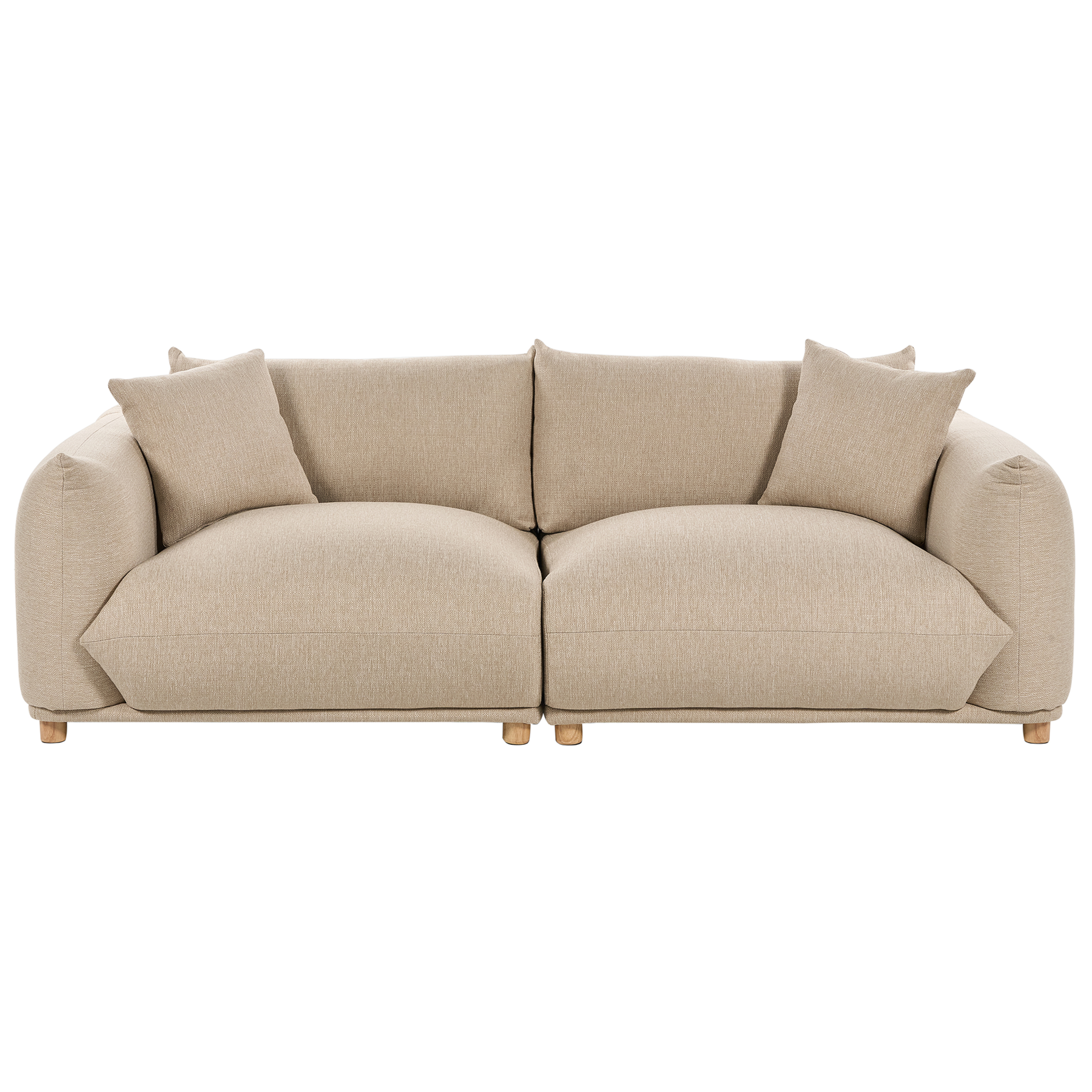 Beliani - LUVOS - Driezitsbank - Lichtbeige - Polyester