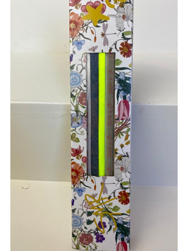 Lacets Marron/ Jaune Fluo / Bleu Brillant - Semerdjian