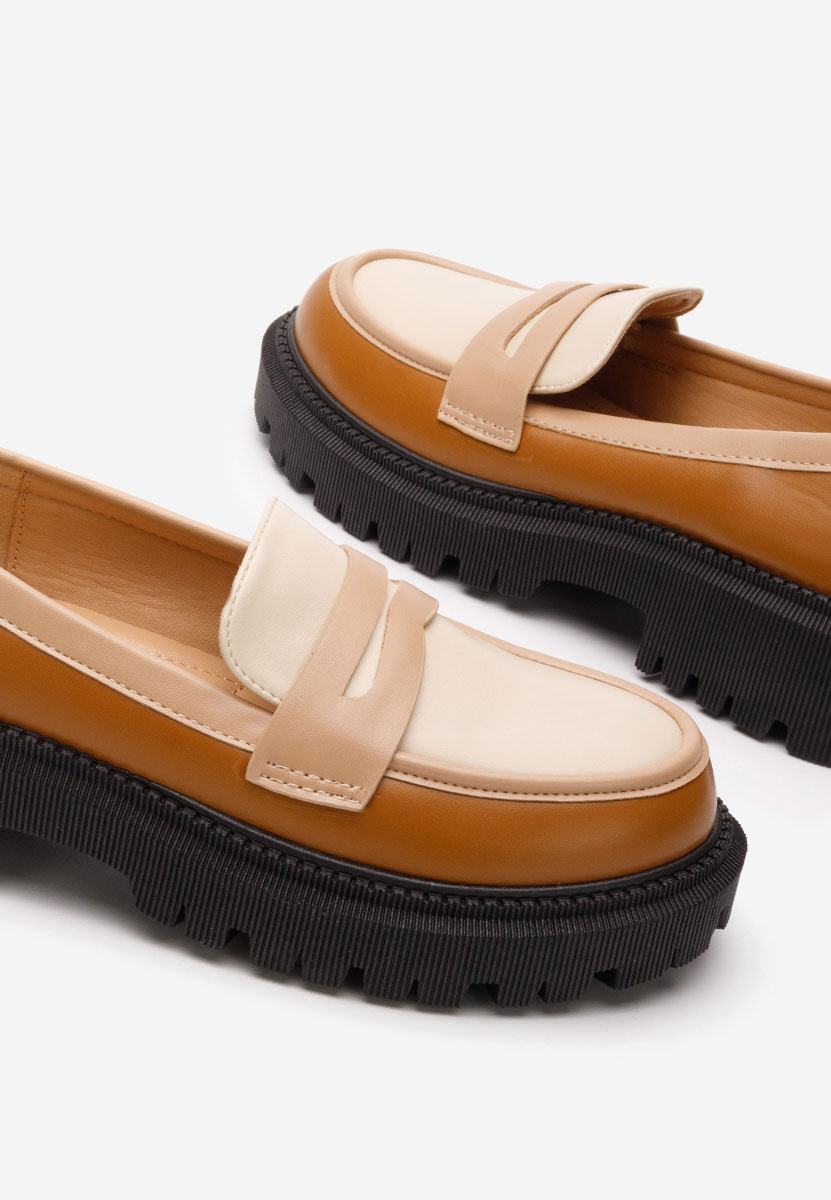 Mocassins à semelle épaisse chameau Jiana