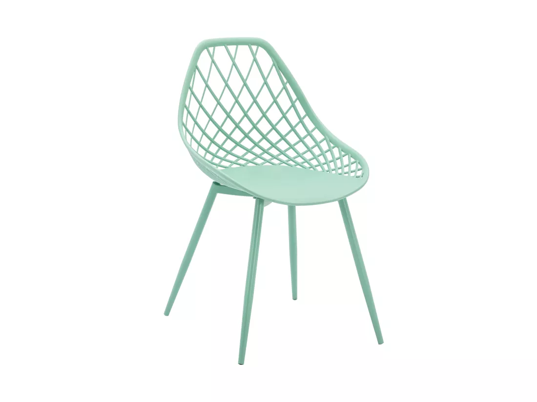 Lot de 2 chaises de jardin en polypropylène avec pieds en métal - Vert Amande - MALAGA de MYLIA
