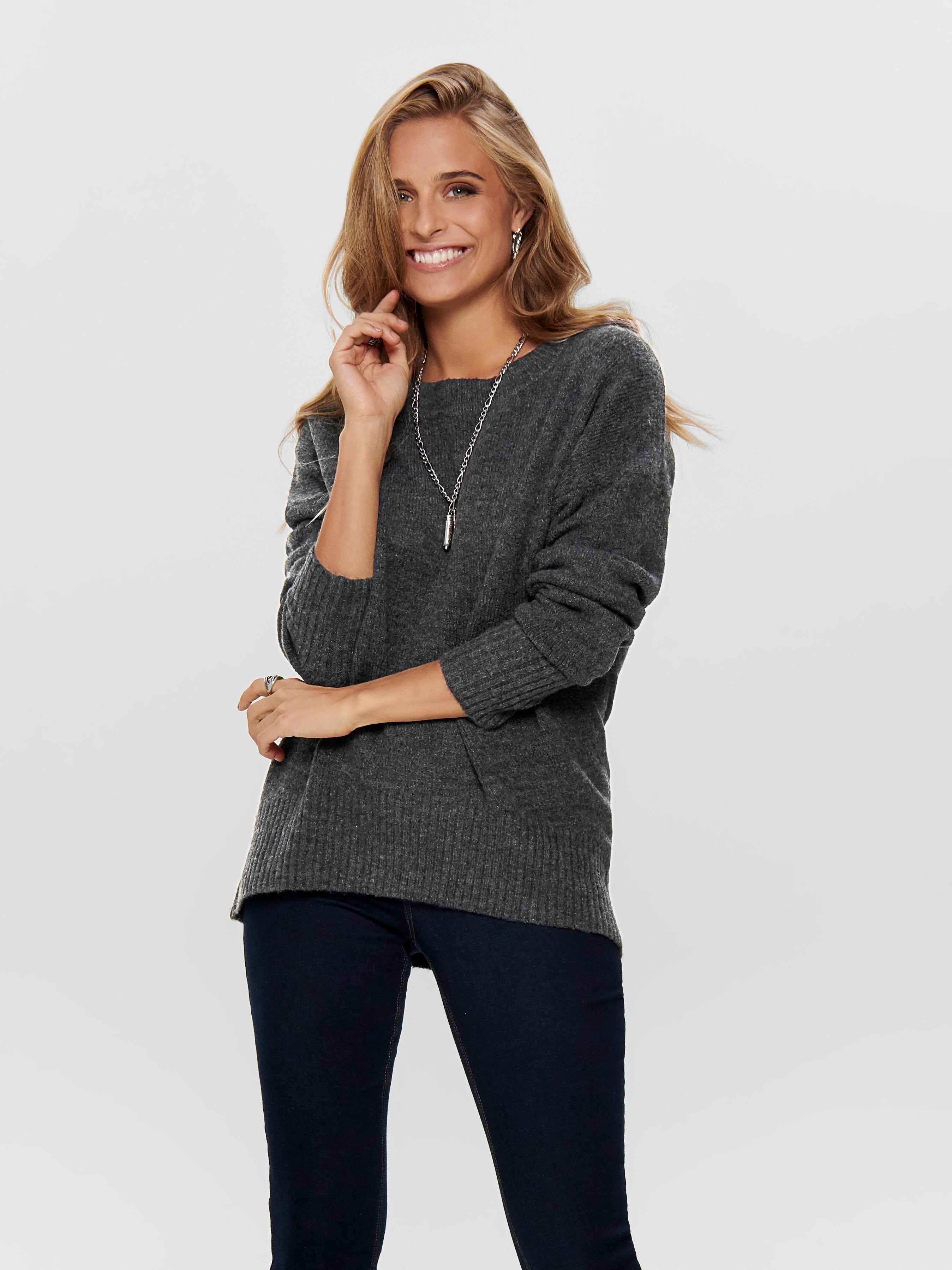 ONLNANJING Strickpullover Dark Grey Melange