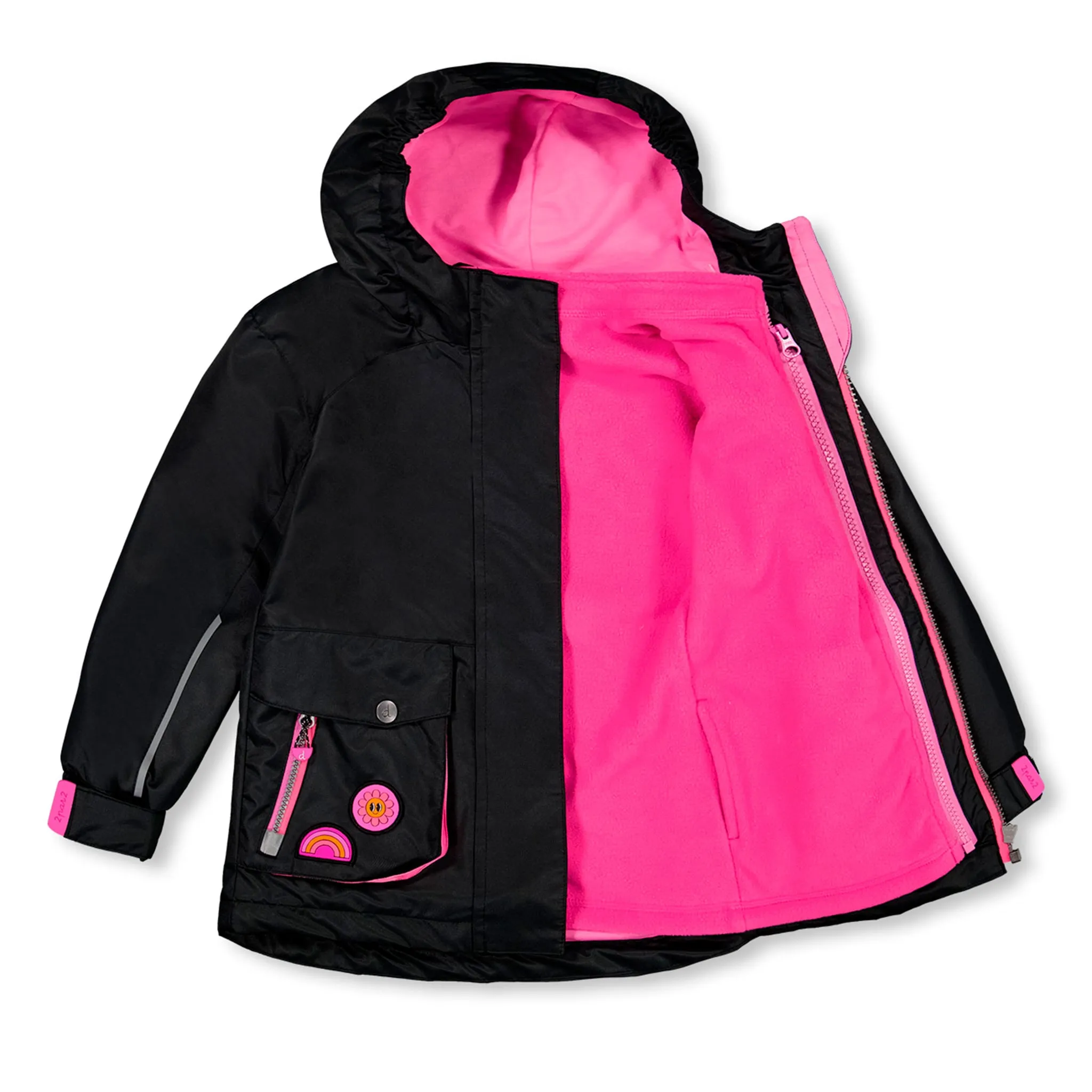 Deux par Deux Ensemble Extérieur 3-en-1 Fuschia 3-6ans