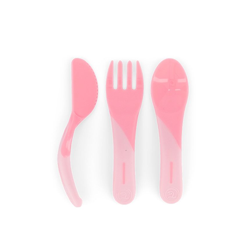 Set de 3 couverts d’apprentissage 6+ mois – Rose Pastel - Ecru