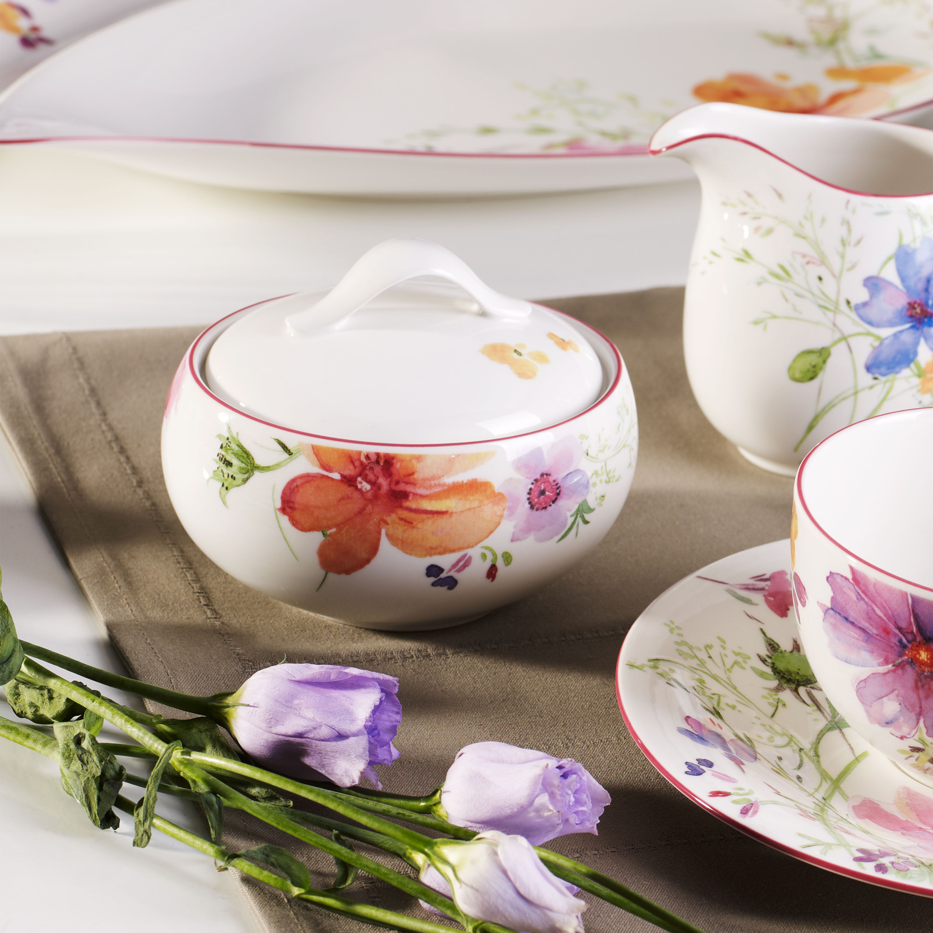 Mariefleur Sugar bowl Multi-colored, 12.6 oz, Premium Porcelain