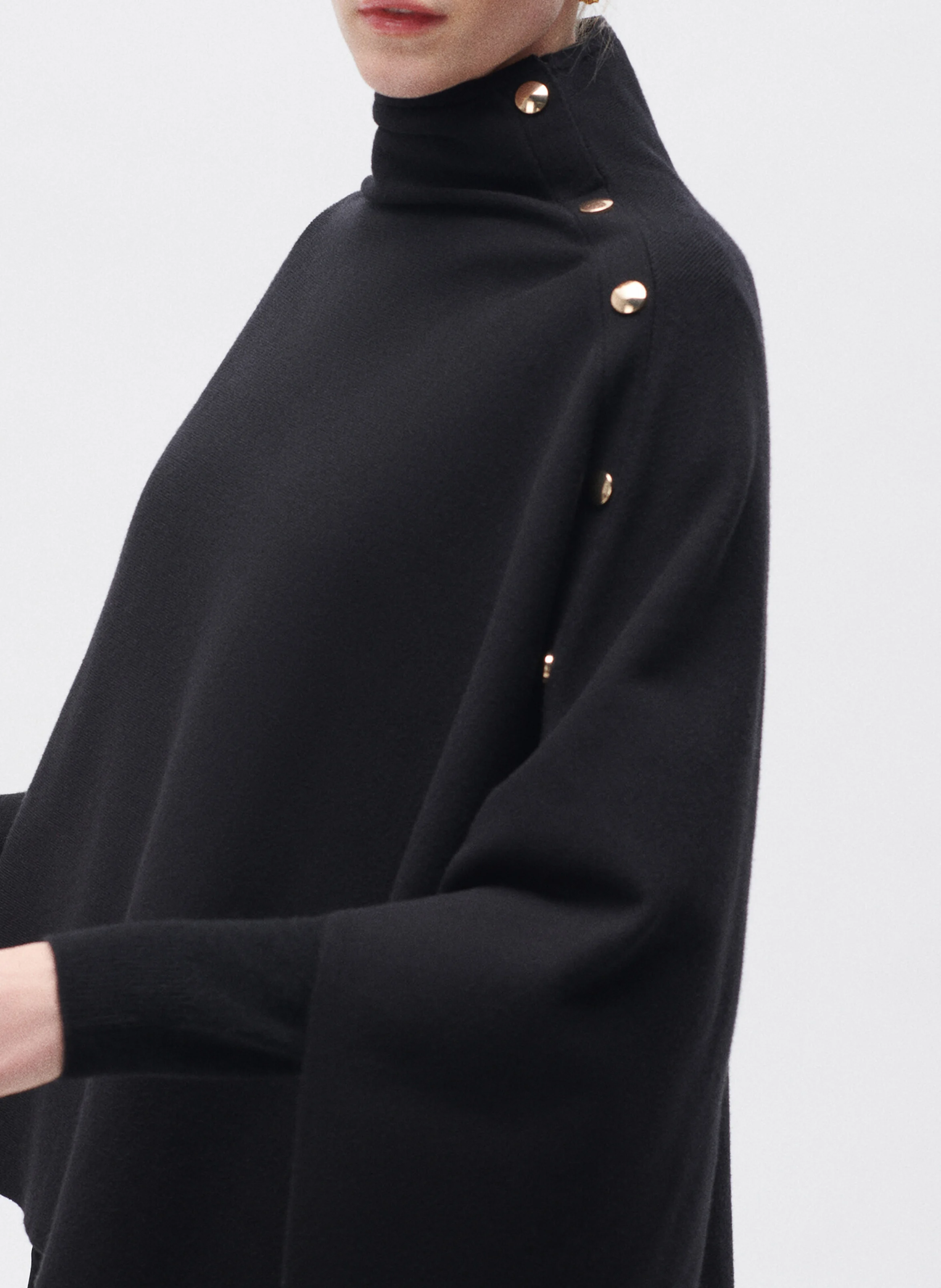 HELVIRA - Poncho col montant | Noir