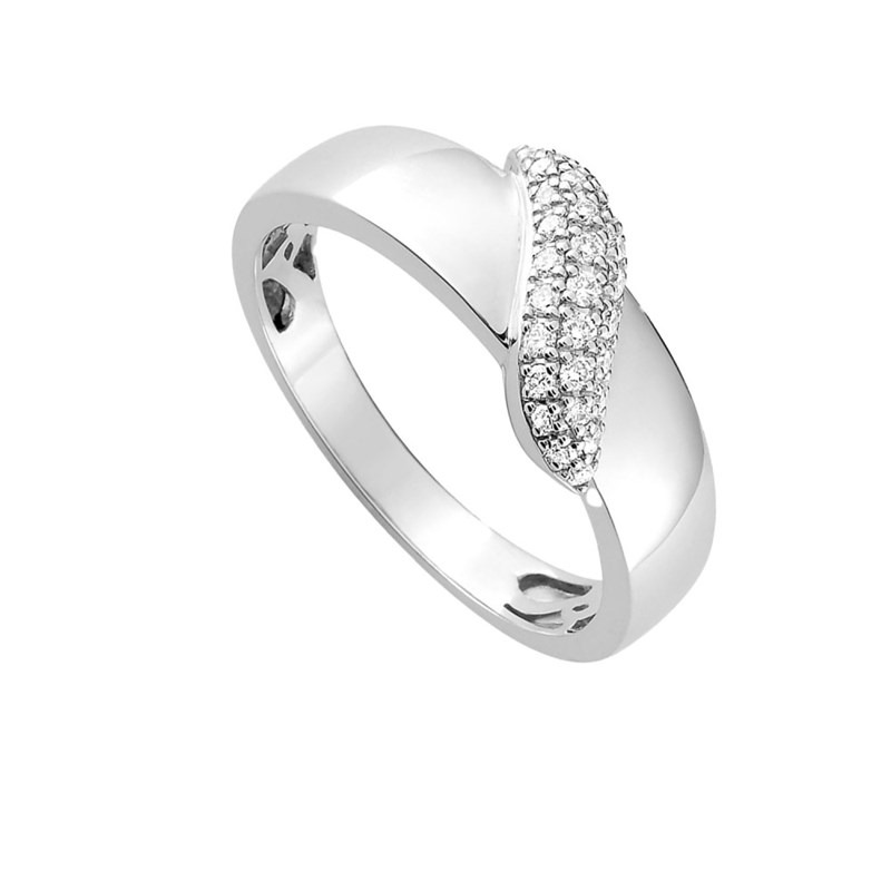 Bague Femme - Or 18 Carats - Diamant 0,14 Carats