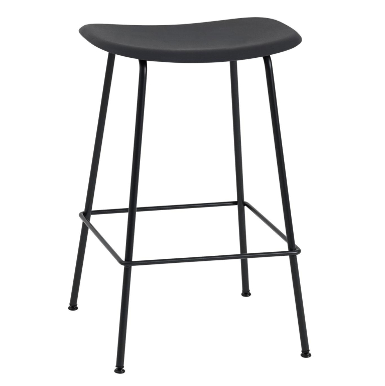 Muuto Fiber Counter Stool zwart/antraciet