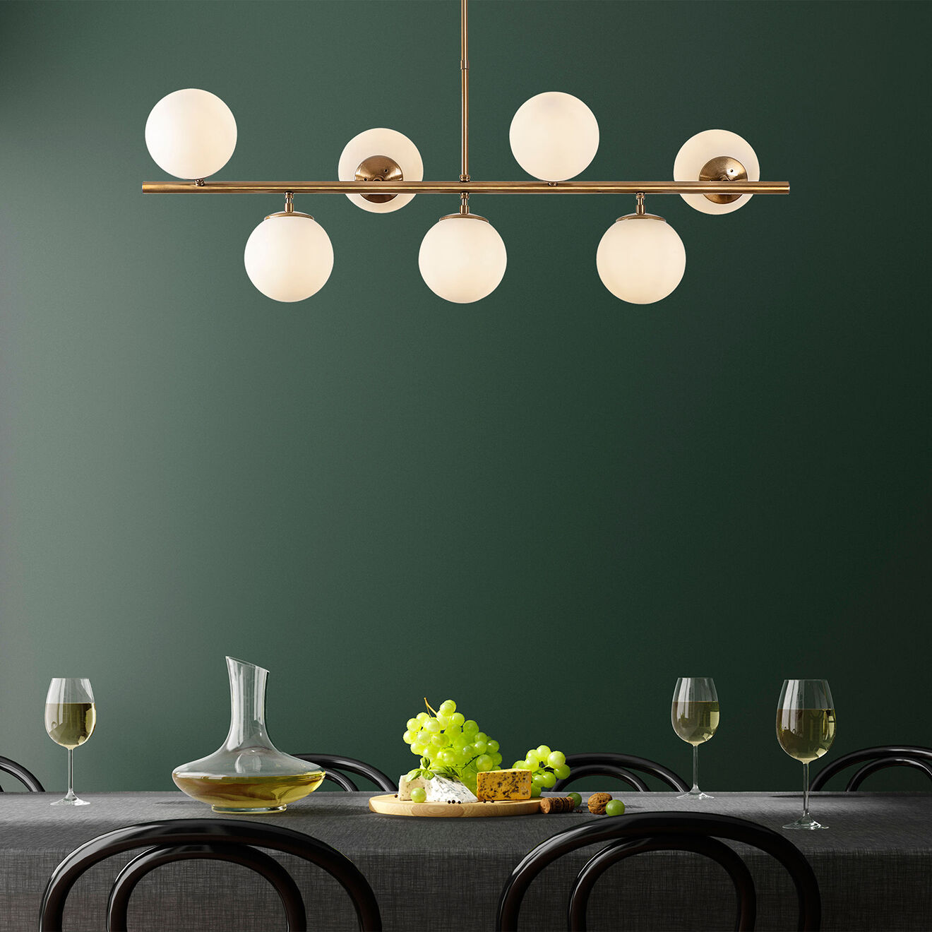 Opviq Lustre Fazli doré - 113x40x46-85 cm