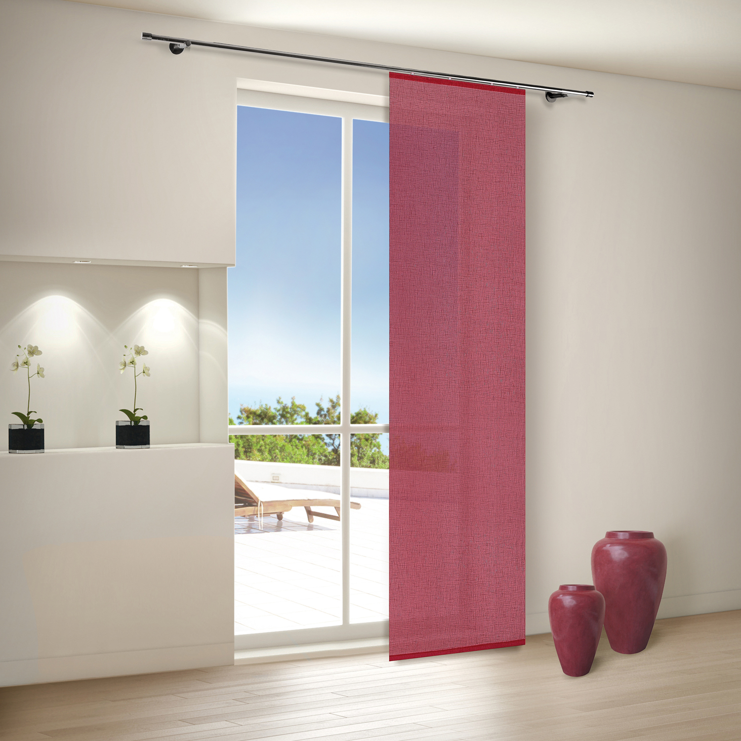 Schiebevorhang - rot - 60x245 cm