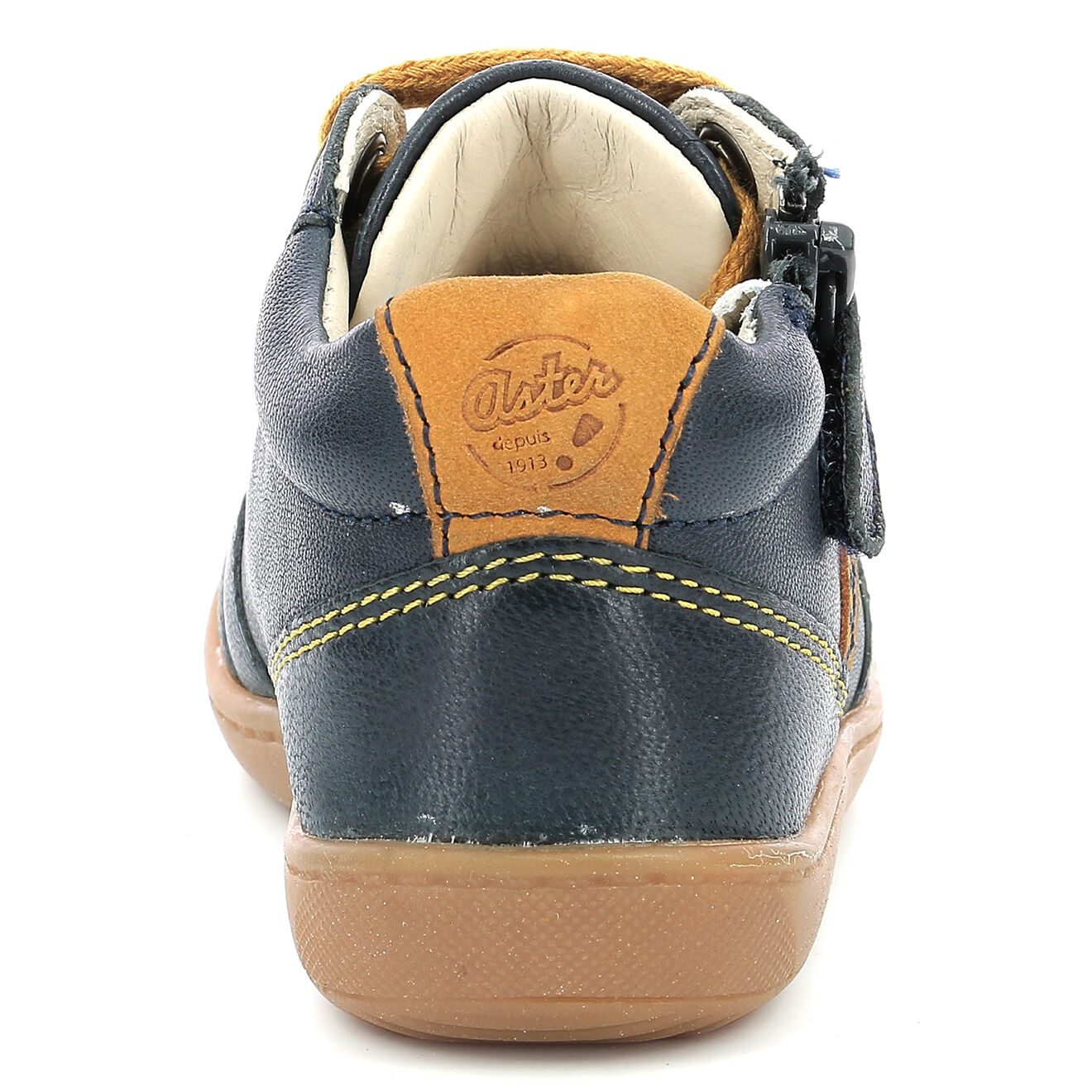 Aster Bottillons en Cuir Piasap marine/orange