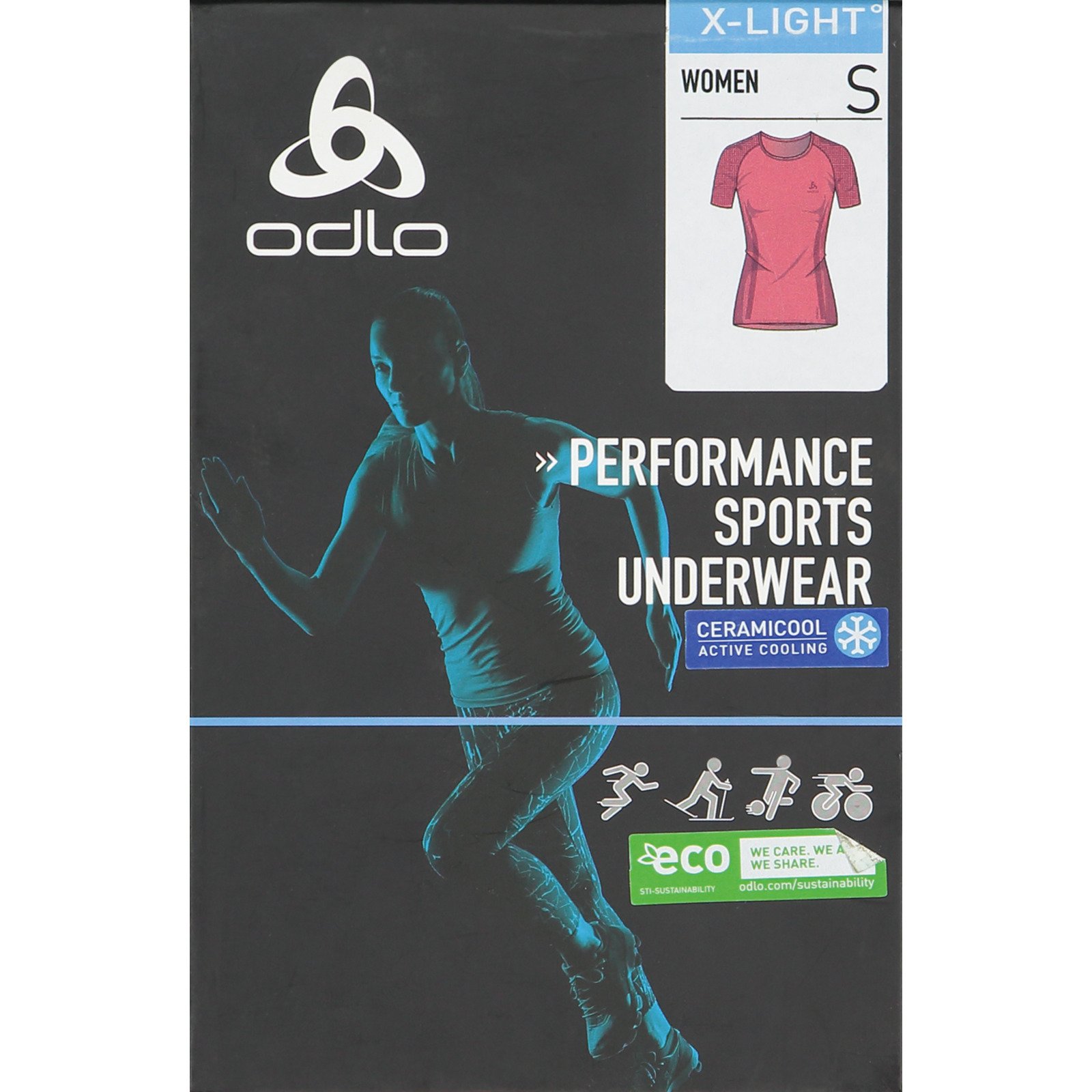 Odlo Damen-T-Shirt X-Light Performance Base Layer S, himbeer