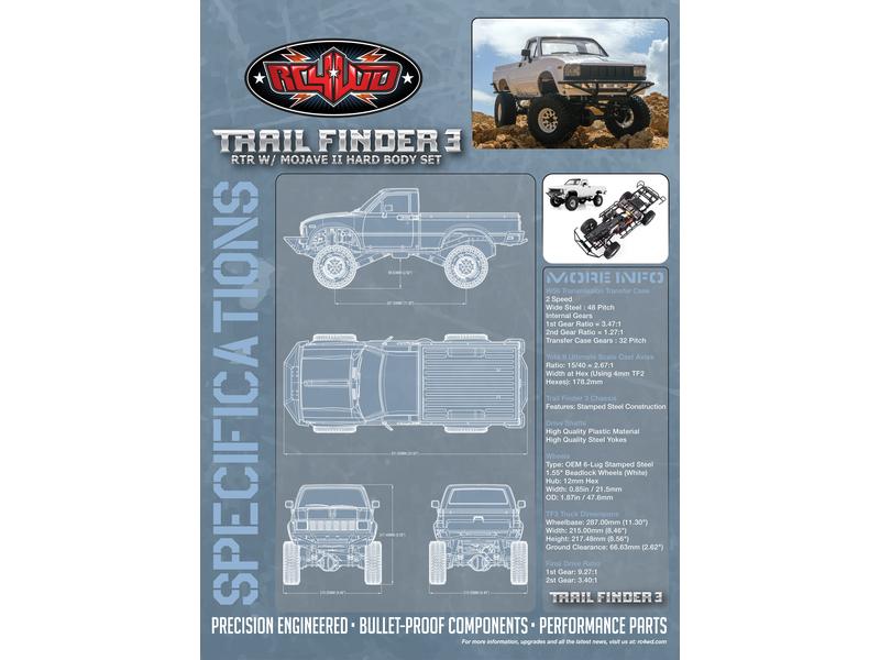RC4WD Scale Crawler Trail Finder 3 Mojave II RTR, 1:10 Trailfinder 3 Crawler Chassis mit Mojave II Hardbody Karosserie im RTR Set