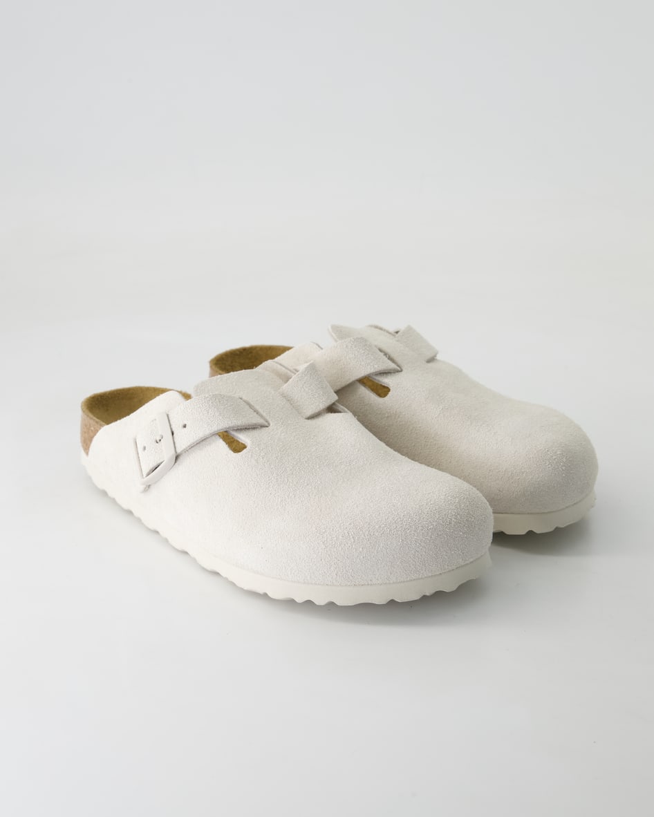 Birkenstock Boston Pantoletten in Weiß