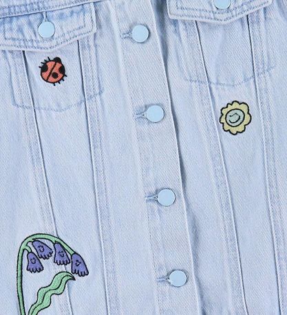 Stella McCartney Kids Denimvest - Hellblau m. Strickerei