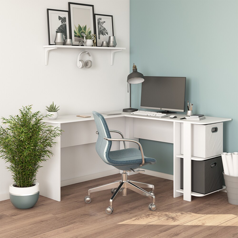 Vicco Eckschreibtisch Schreibtisch Bürotisch Nikita 140x140cm weiß Computertisch