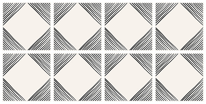 Lot 8 carreaux adhésifs décoratifs Vinyl Way Bahia Dada Art effet mosaïque noir & blanc L.20 x L.20 cm x ep.1,3 mm