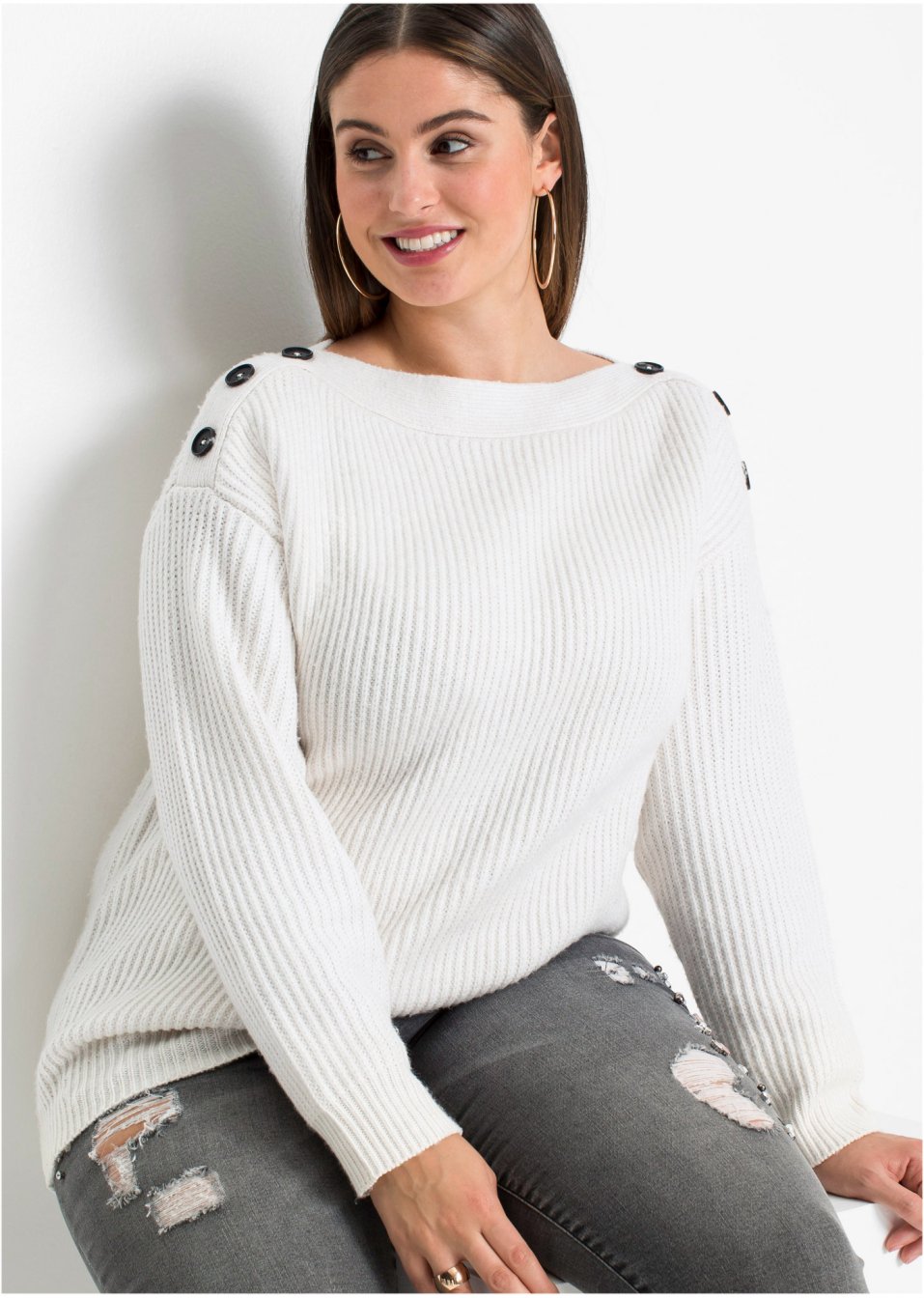 Pull oversize à boutons