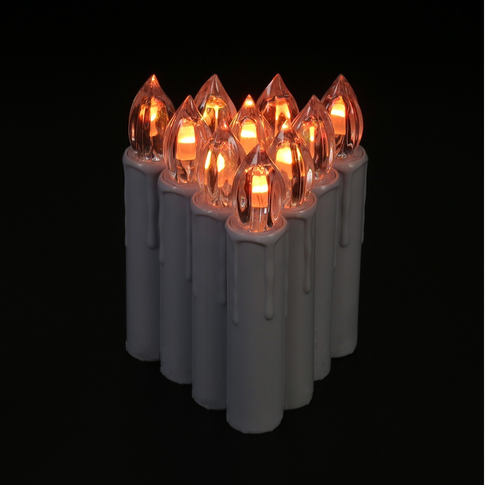 (30er Set) 10cm LED Weihnachtsbaum Kerzen Christbaum Beleuchtung inkl. Fernbedienung (Batteriebetrieben) - Warmweiss