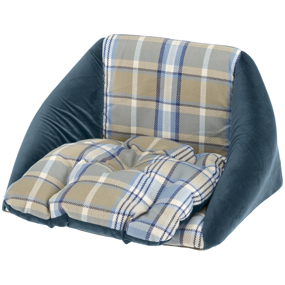 Ferplast, maisonnette pour chats d'intérieur edinburgh, couchage avec coussin, lit pour chats, écossais, velours doux, lavable,