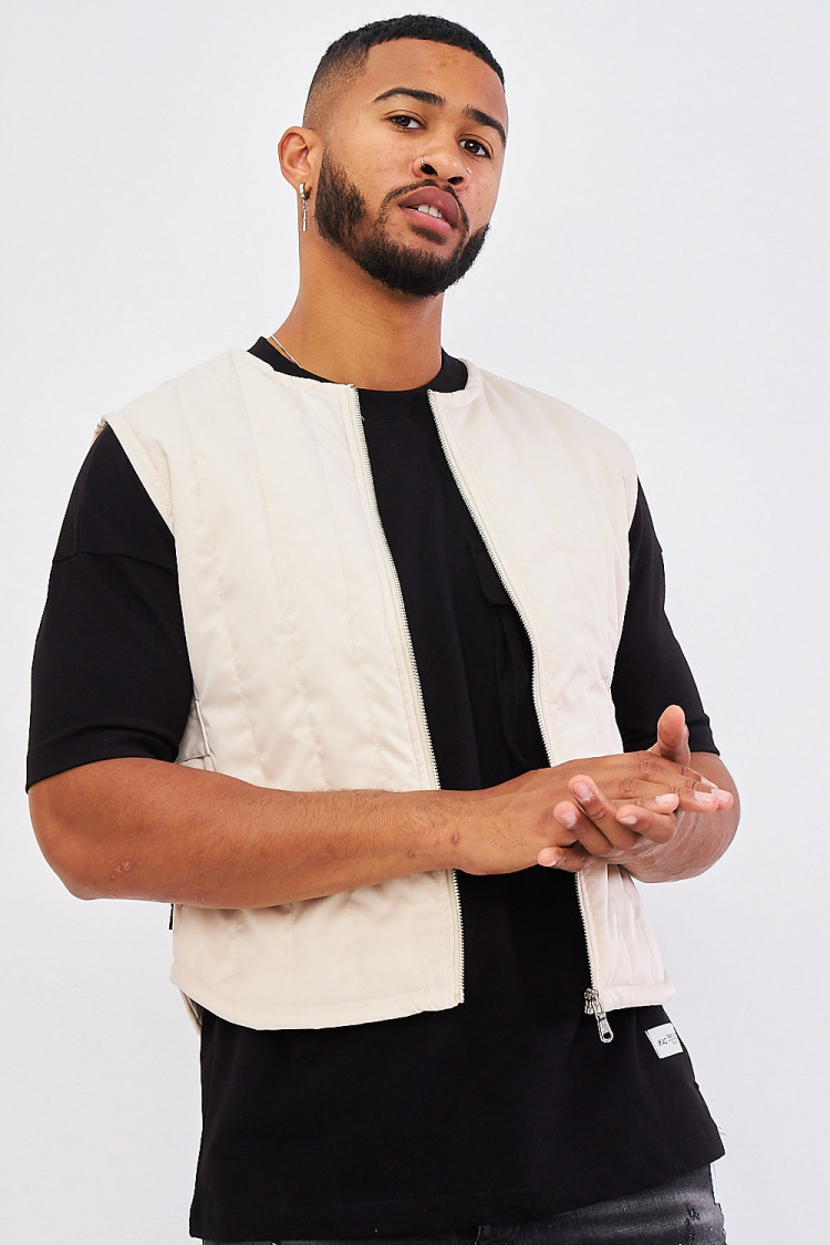 Gilet sans manches matelassé beige / Project X - 2130097