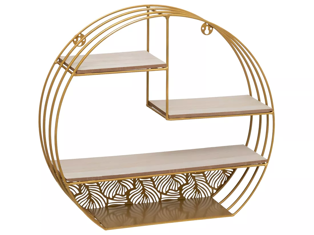 Etagère murale en Métal Doré 39 x 36 cm