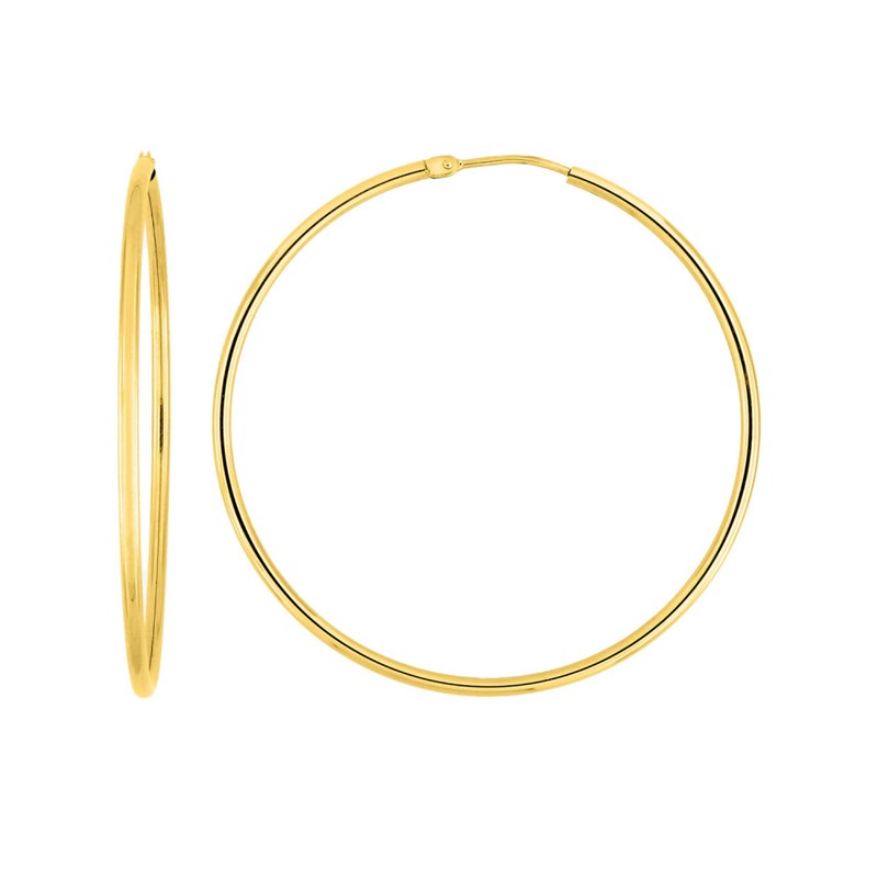 Créoles lisses Femme - Or 18 Carats - Diamètre 40mm