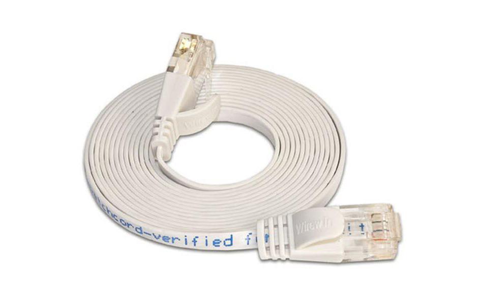 Slimpatchkabel RJ-45 - RJ-45, Cat 6, UTP, 20 m, WeissUnscreened/Unshielded Twisted-Pair-Kabel (UTP) mit Klinkenschutz