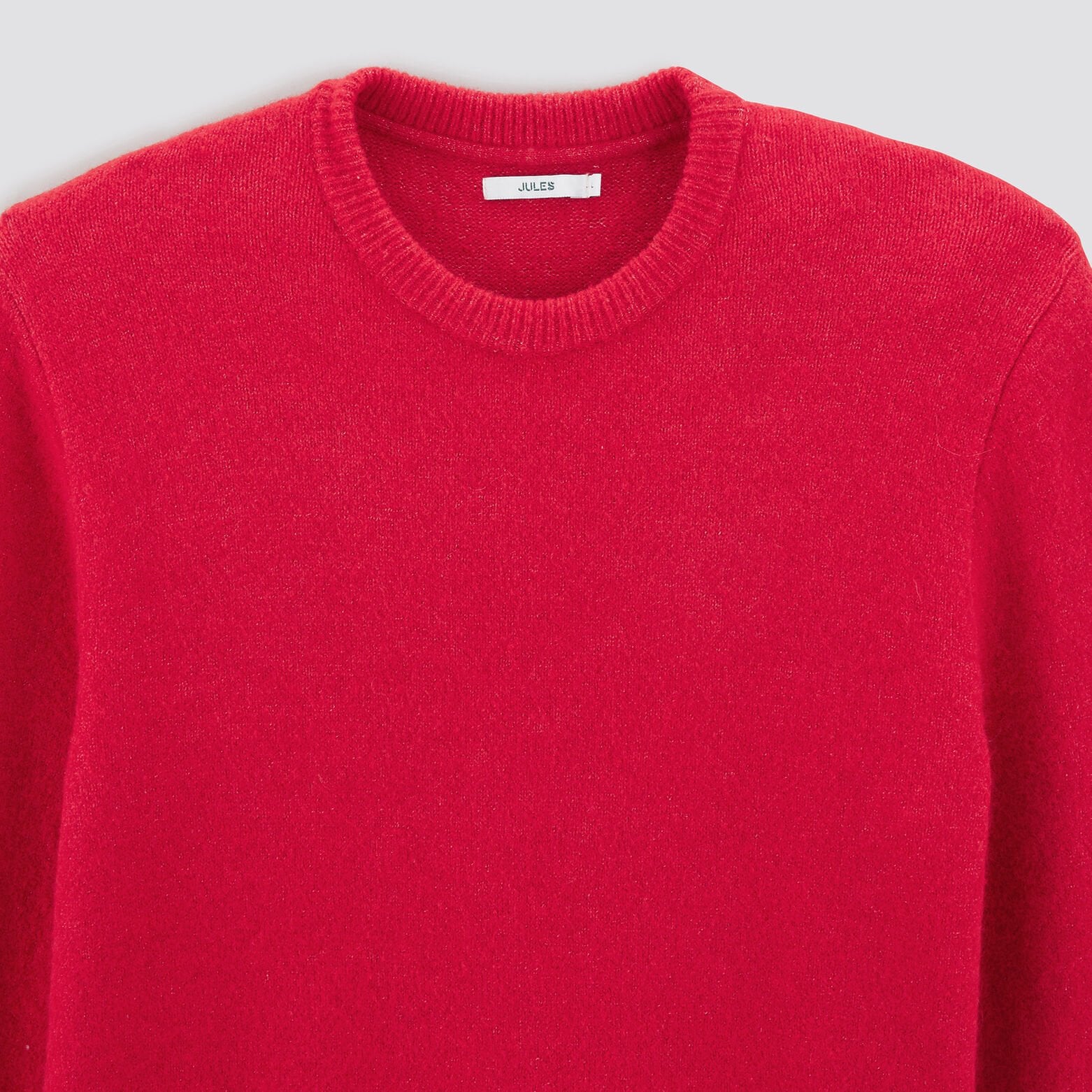 Pull col rond épais Rouge