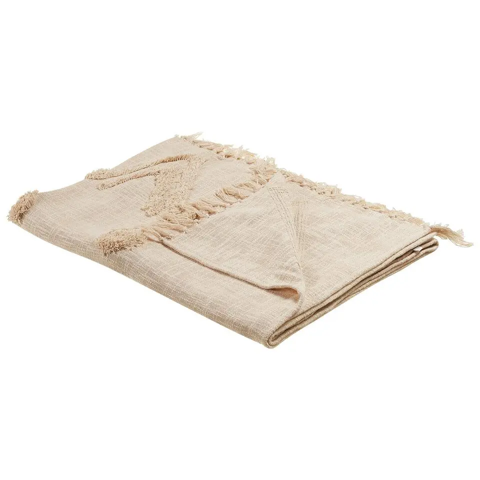 FATEHPUR - Plaid - Beige - 130 x 180 cm - Katoen