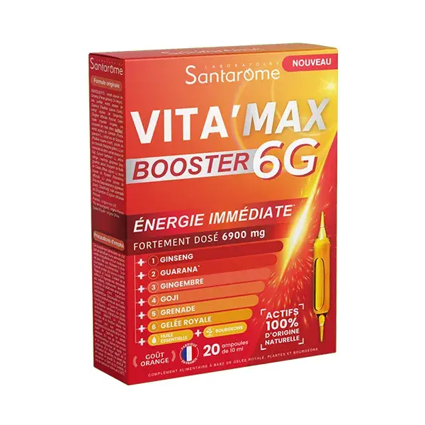 Santarome Vita'Max Booster 6G Antifadiga de Alta Dose 20 Ampolas
