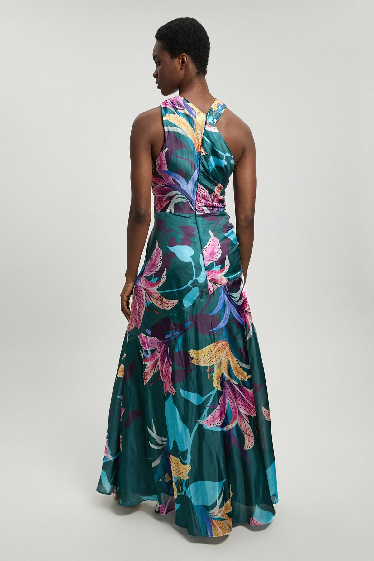 KarenMillen Robe Longue Tissée À Imprimé Floral Métallisé