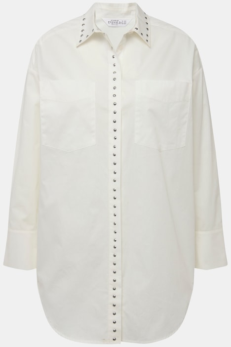 Hemd, oversized, Ziernieten, Hemdkragen, Langarm
