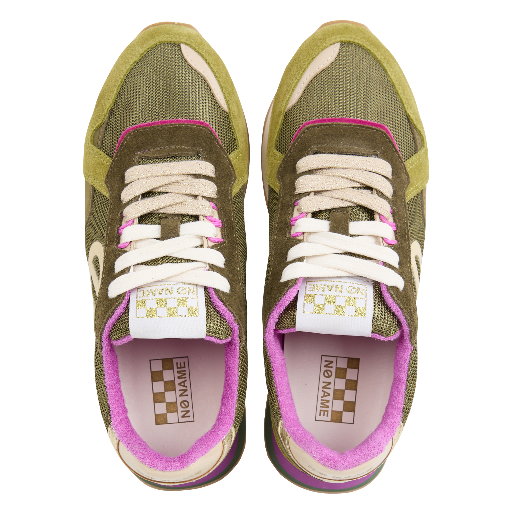 MIA - Baskets basses compensées en cuir mélangé | Vert